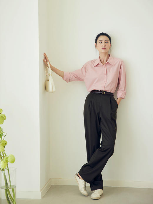 HeyDress窄版阔腿裤女春秋法式高腰休闲裤宽松直筒拖地裤百搭长裤 商品图3