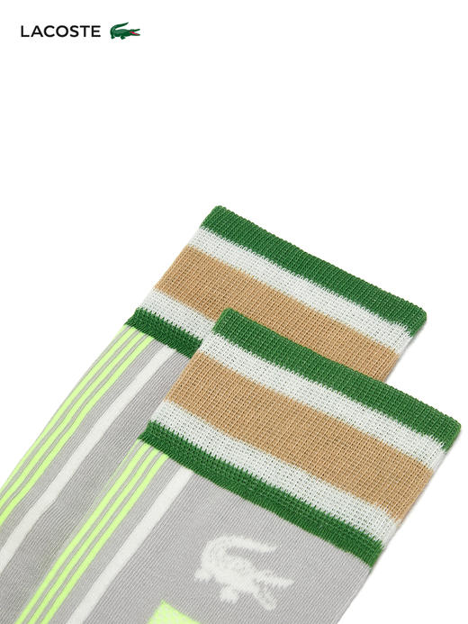 【海南专供价】Lacoste法国鳄鱼男女同款拼色印花中筒袜RA9422-10 商品图2