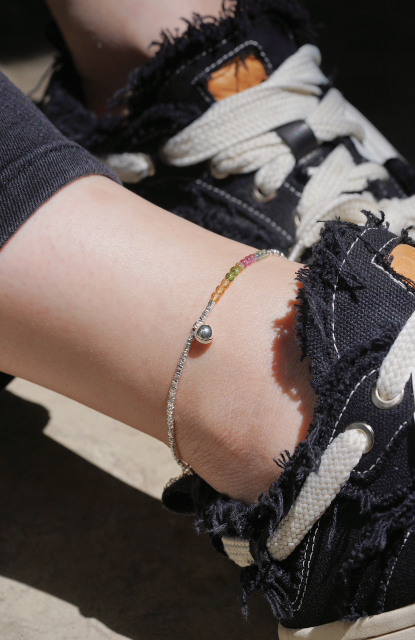 夏日限定｜碧玺碎银子脚链儿