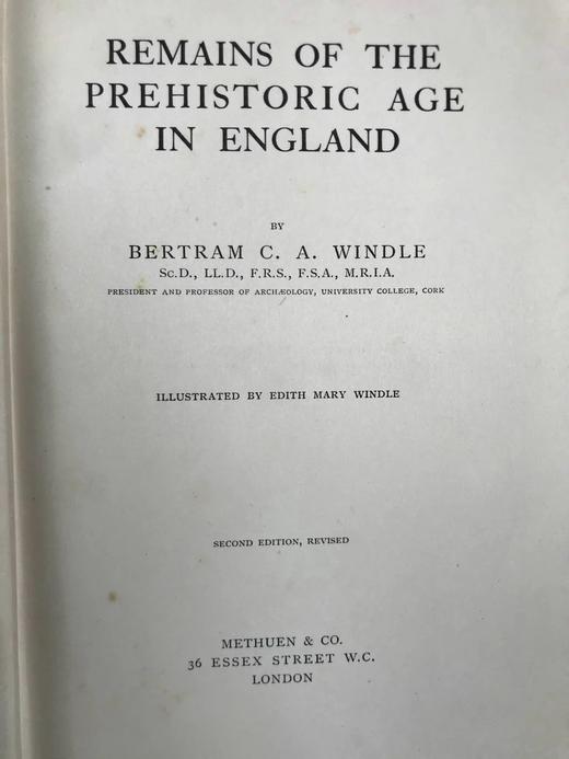 1909年 英格兰史前时代遗物 93幅插图 漆布精装大32开 商品图3