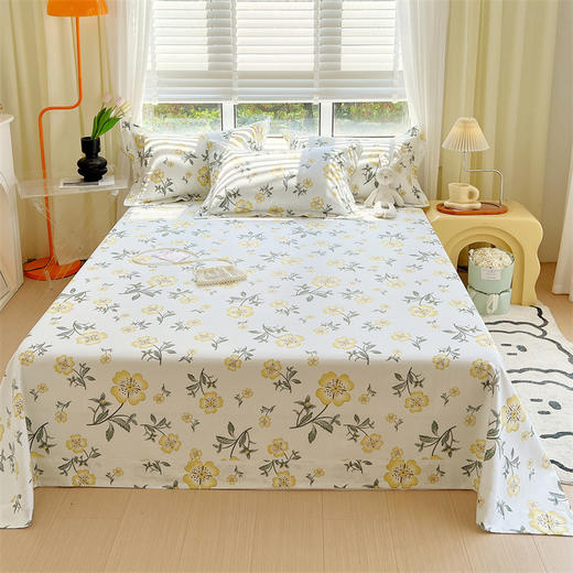 全棉缎纹原棉老粗布床单三件套纯棉细纱田园风单件棉麻被单批发_HLY 商品图9