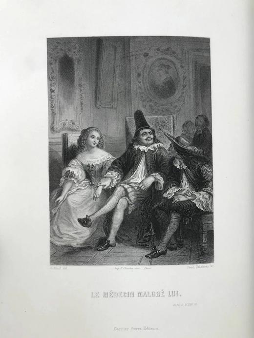 【法语】1869年 莫里哀作品全集 约10幅插图 真皮精装16开 商品图8