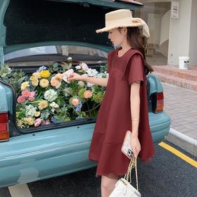 气质简约高级感小个子a字连衣裙女夏季新款法式显瘦遮肉中长裙子