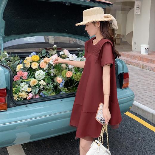 气质简约高级感小个子a字连衣裙女夏季新款法式显瘦遮肉中长裙子 商品图0