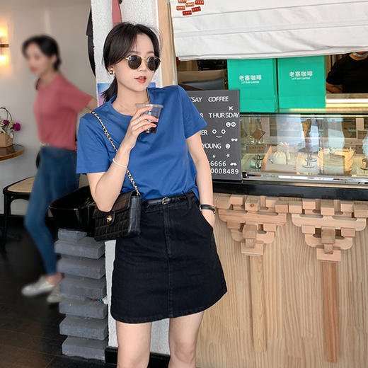 「数款可选！礼盒装」2023春夏含桑蚕丝丝光棉精纺高支纯色T恤 凉感免烫礼盒包装上衣 商品图3