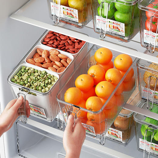 「三款配色！密封保鲜」抽屉式冰箱收纳整理盒 食品鸡蛋盒透明保鲜盒厨房用品冷冻蔬菜水果食物储物盒 商品图1