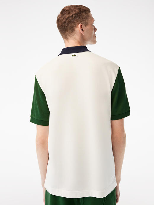 【海南专供价】Lacoste法国鳄鱼男装夏季新款时尚印花拼色短袖POLO衫PH7822-10 商品图1