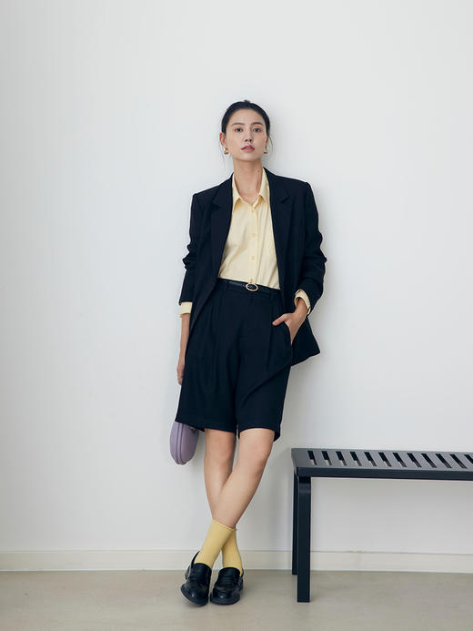 HeyDress休闲短裤女夏季法式高腰宽松五分裤梨形身材显瘦垂感中裤 商品图2