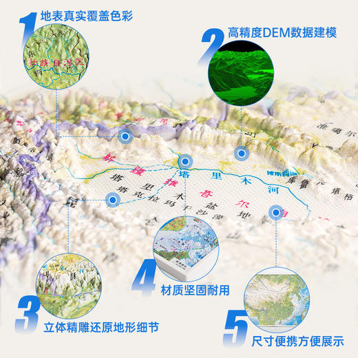 《立体拼图地图·中国地形》【赠中国世界双面地图】 商品图13