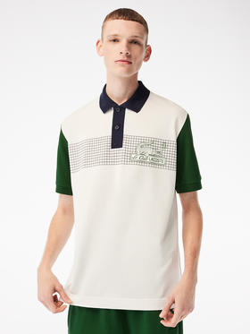 【海南专供价】Lacoste法国鳄鱼男装夏季新款时尚印花拼色短袖POLO衫PH7822-10