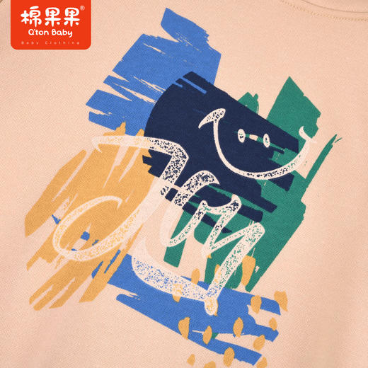 棉果果秋季新品男童连帽套头加绒卫衣复合奥利绒加绒M312182423463 商品图4