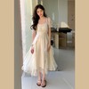 法式方领温柔风仙女长款连衣裙女夏季新款设计感度假海边飘逸裙子 商品缩略图3