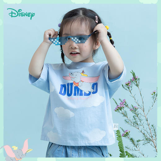 【商场同款】迪士尼童装女童时尚云朵短袖T恤中小童夏季新款小飞象卡通上衣 商品图0