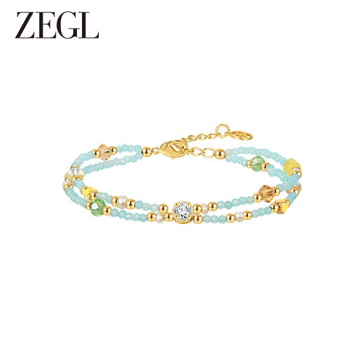 ZEGL粉色水晶珍珠串珠手链女生轻奢小众精致彩色2023年新款手饰品 商品图2