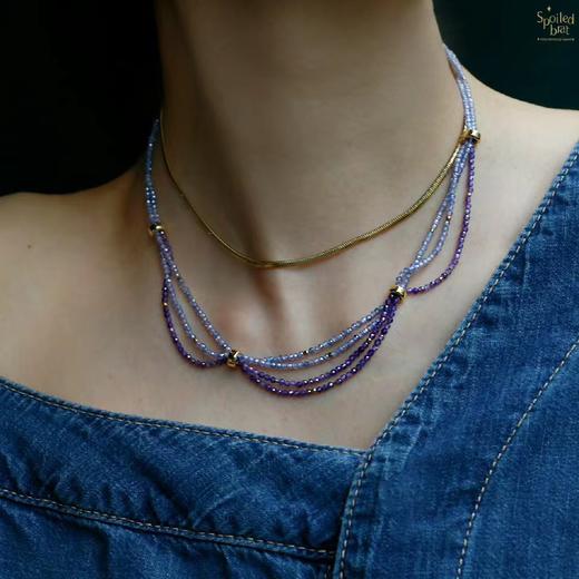 SpoiledBrat Jewelry蓝紫色系多层锆石项链 商品图0