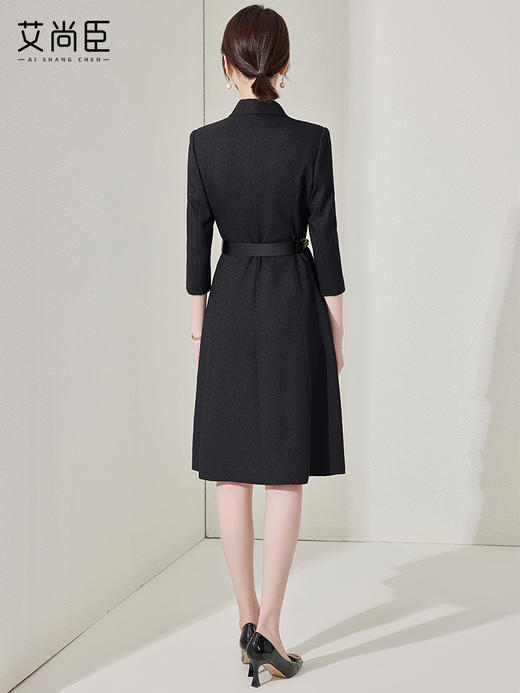 黑色长袖连衣裙女秋季2023新款高级感气质职业前台工作服工装裙子 商品图4