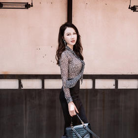 “晚香玉”J8132484 颈袖添香2021春季新款职业衬衫长袖时尚修身时尚女士衬衣上衣 100%桑蚕丝 轻盈飘逸 微透视 性感唯美 百搭