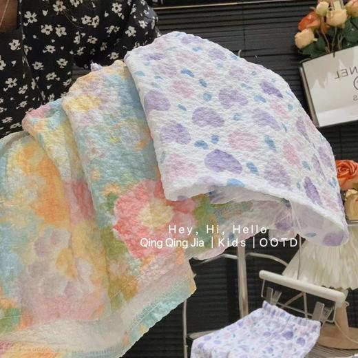 【夏季新款晕染油画风吊带套装】女童洋气碎花背心裙裤，网红宝宝两件套sh 商品图3