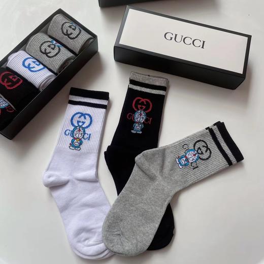 gucci哆啦a梦长筒袜  撞色袜男女情侣潮牌袜 商品图6