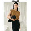 VIMAGE纬漫纪秋季新款圆领休闲自然宽松小上衣女T恤V2002606 商品缩略图2
