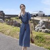 天丝牛仔连衣裙夏季女2023女装新款法式气质减龄木耳边设计感长裙 商品缩略图2