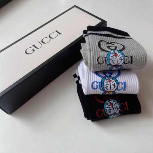 gucci哆啦a梦长筒袜  撞色袜男女情侣潮牌袜 商品图5