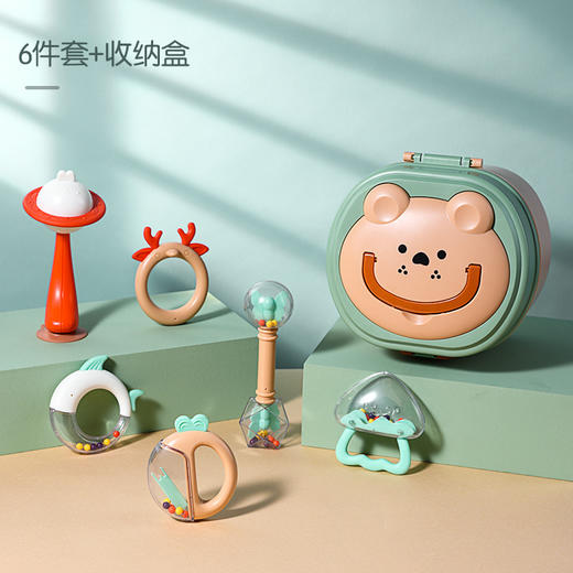 【新生儿玩具婴儿0-1岁益智摇铃】牙胶礼物手摇铃安抚母婴6个月小宝宝，它带来一片绿草坪和清晨微风，四季更替的画卷，和夜晚太空的繁星。 商品图0