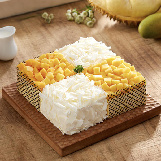【本店热销】榴芒双拼生日蛋糕，泰国金枕榴莲+精选芒果双拼口味，送朋友老人推荐（广州幸福西饼蛋糕） 商品图1
