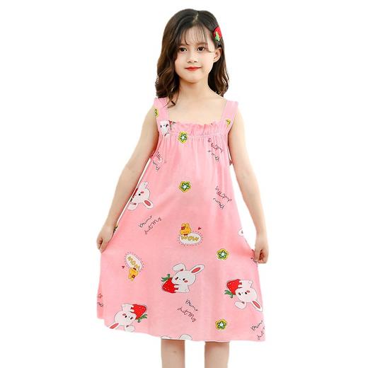 【49.9/2件女童睡裙棉绸夏季儿童薄款公主家居服】睡衣空调服女孩大童吊带睡裙，梦境之中，清风拂面。柔美的棉绸，轻盈自如。午后时光，静静流淌。童心未泯，静享盈裙。sh 商品图4