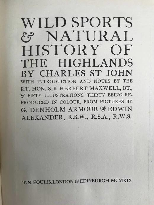 1919年 高地户外运动与自然史 50幅插图（多幅彩色手工贴图） 漆布精装16开 商品图3
