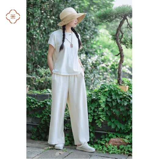 米马成衣  特别定制200g天然全棉无染色运动裤  通勤跳舞不耽误！ 商品图1