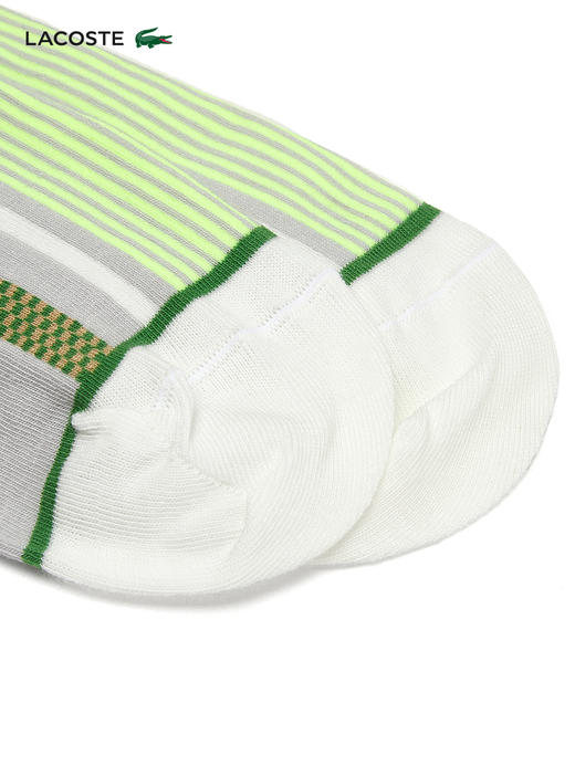 【海南专供价】Lacoste法国鳄鱼男女同款拼色印花中筒袜RA9422-10 商品图3