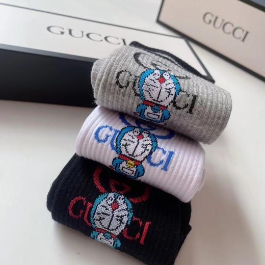 gucci哆啦a梦长筒袜  撞色袜男女情侣潮牌袜 商品图4