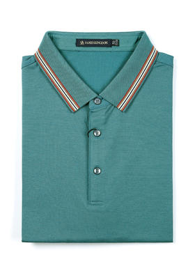 【1件/119 2件119】占姆士男士翻领含桑蚕丝纯色短袖POLO衫   一款三色  黑白绿