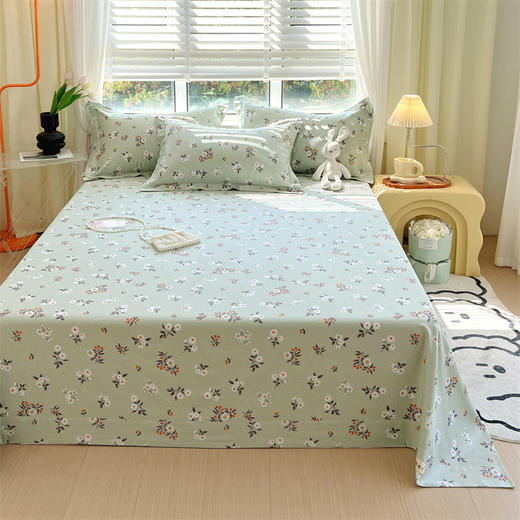 全棉缎纹原棉老粗布床单三件套纯棉细纱田园风单件棉麻被单批发_HLY 商品图6