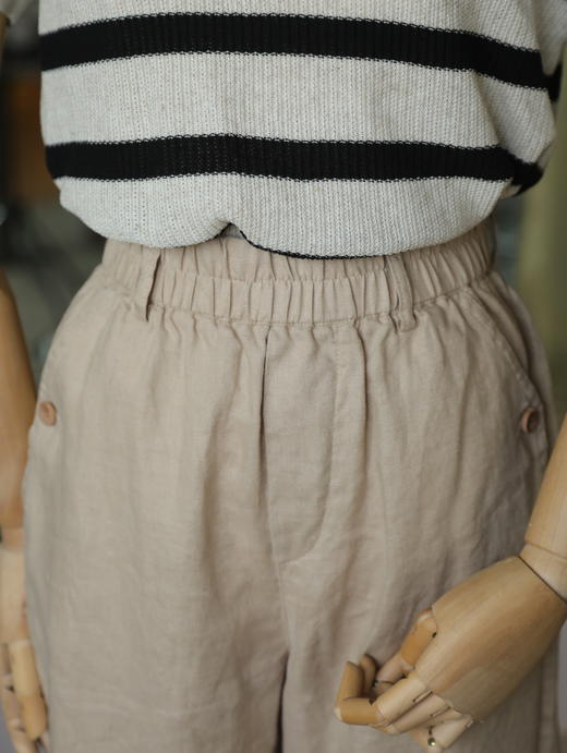 Maison Covet 燕麦色麻棉裤 商品图4