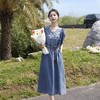 天丝牛仔连衣裙夏季女2023女装新款法式气质减龄木耳边设计感长裙 商品缩略图0