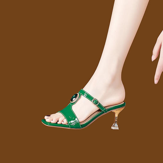 高跟凉拖鞋，真皮外穿时尚细跟新款百搭凉鞋PLGZ-D109-3 商品图3