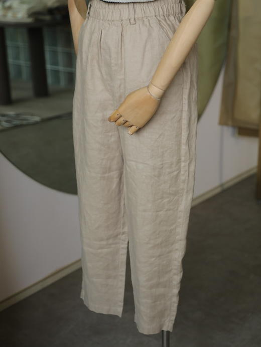 Maison Covet 燕麦色麻棉裤 商品图0