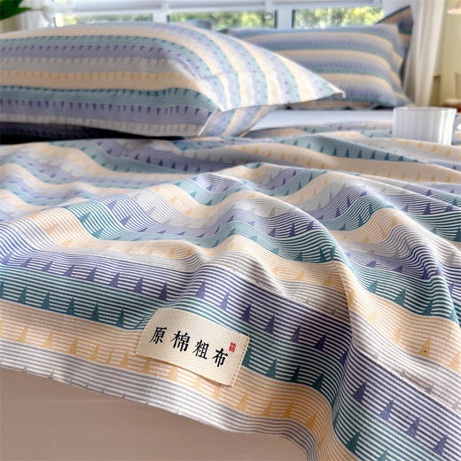 全棉缎纹原棉老粗布床单三件套纯棉细纱田园风单件棉麻被单批发_HLY 商品图2