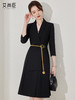 黑色长袖连衣裙女秋季2023新款高级感气质职业前台工作服工装裙子 商品缩略图0