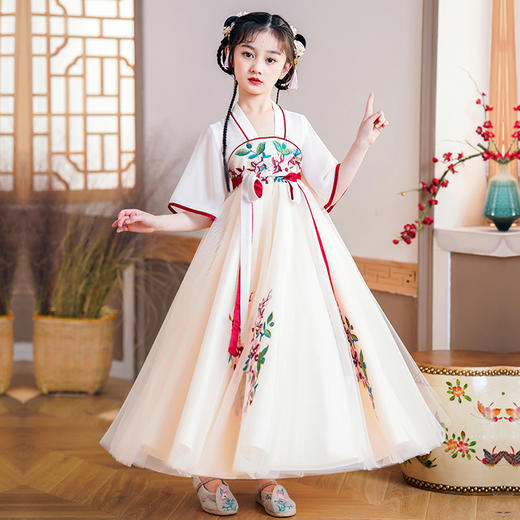 ST-22P103女童中国风仙裙儿童汉服襦裙夏季新款小女孩古风古装连衣裙 商品图0