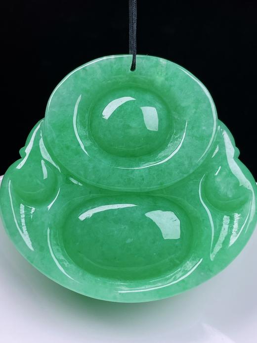 497118 翡翠满绿大坐佛吊坠  宽容大度，笑口常开，简约大方 尺寸44.5/46.9/12.8mm 超值价💰13480 商品图6