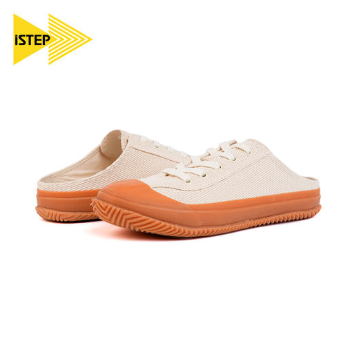 iSTEP女鞋半拖鞋2022新品无后跟懒人平底鞋韩版休闲百搭小白鞋女 商品图1