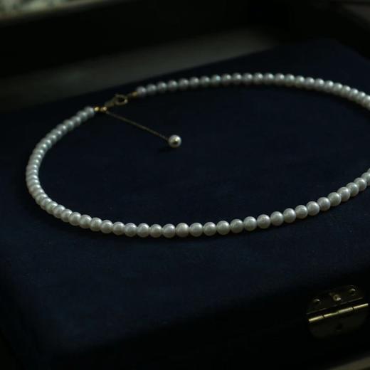 甄珠贝 精品小珍珠4-5mm可调节项链 18K金尾链 客人定制叠戴风锁骨项链 商品图3
