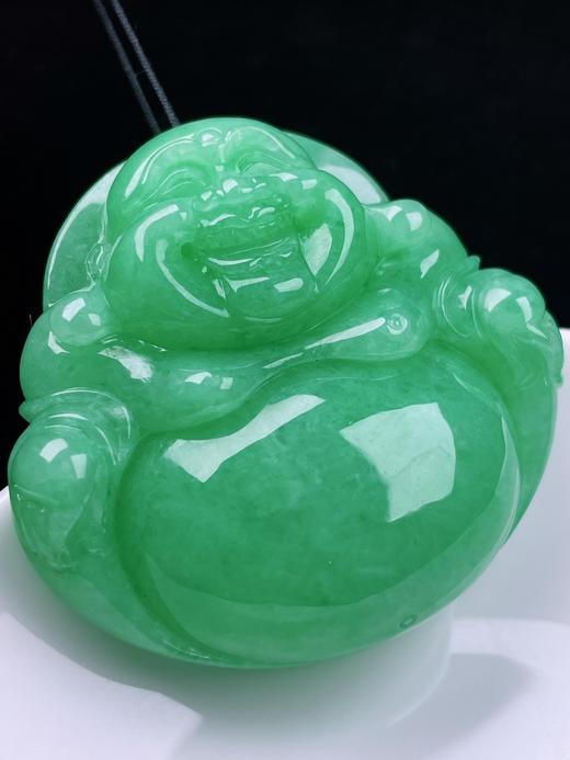 497118 翡翠满绿大坐佛吊坠  宽容大度，笑口常开，简约大方 尺寸44.5/46.9/12.8mm 超值价💰13480 商品图4