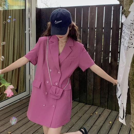 小个子连衣裙夏季女2023女装新款西装裙设计感减龄度假风裙子配包 商品图2