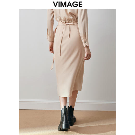 VIMAGE纬漫纪秋季新款时尚气质显瘦百搭百褶半身裙V2006605 商品图4