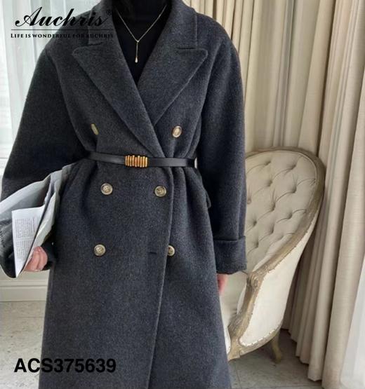 韩版廓形经典排扣双面羊绒大衣（不包含腰带） 商品图2