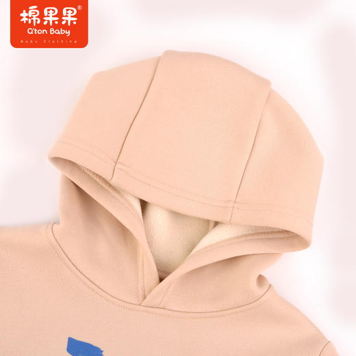 棉果果秋季新品男童连帽套头加绒卫衣复合奥利绒加绒M312182423463 商品图3